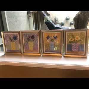 “Summer Flower”   4 Piece Print Framed Set